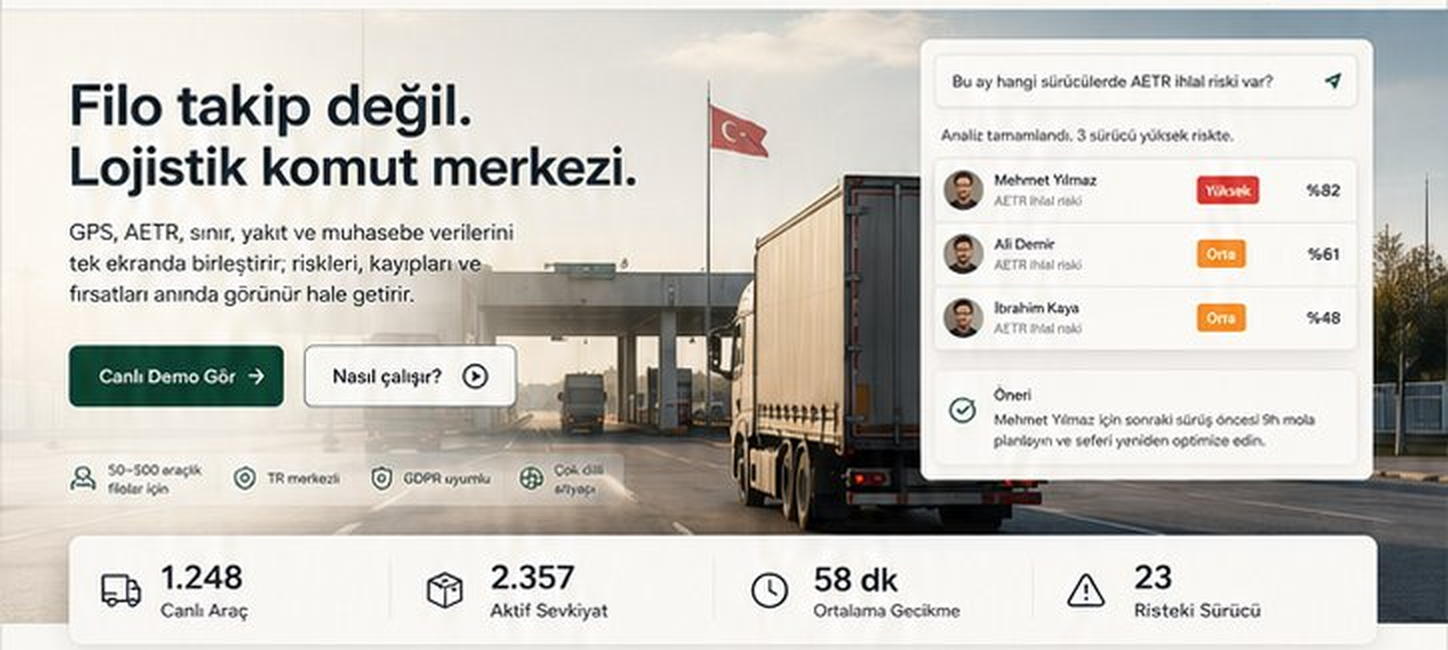 Filo takip değil. Lojistik komuta merkezi.